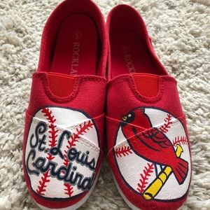 Hand Painted St. Louis Cardinals Slip-Ons